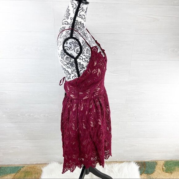 J.O.A. Scalloped Floral Lace Fit and Flare Lace Up Dress - Picture 7 of 13